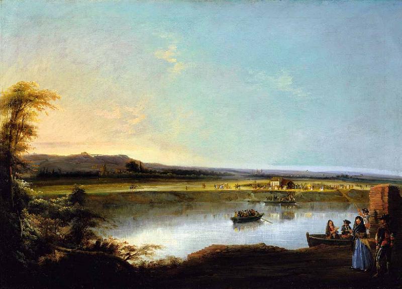 Manuel Barron Y Carrillo Crossing the River Guadalquivir oil painting image
